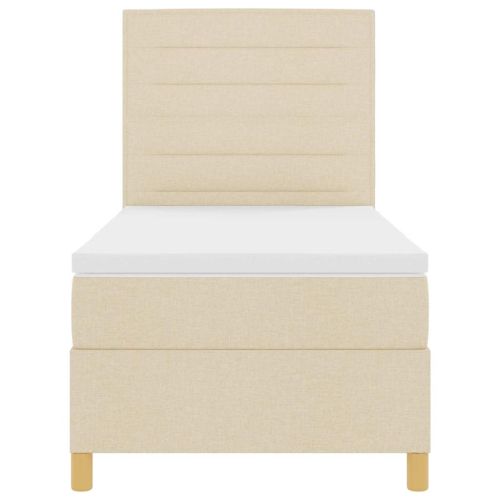 Легло с пружинирана основа с матрак Крем 90 x 190 cm текстил