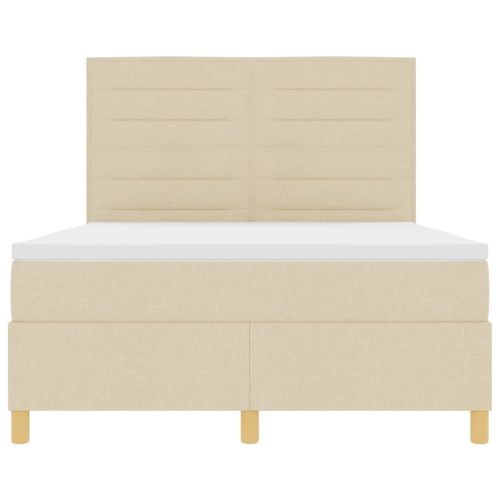 Легло с пружинирана основа с матрак Крем 160 x 200 cm текстил