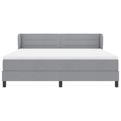 Легло с пружинирана основа Светлосиво 180 x 200 cm текстил