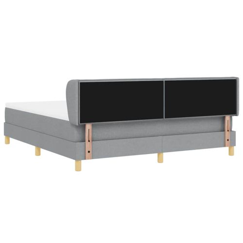 Легло с пружинирана основа Светлосиво 180 x 200 cm текстил