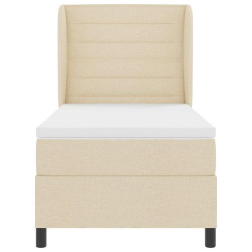 Легло с пружинирана основа с матрак Крем 90 x 190 cm текстил