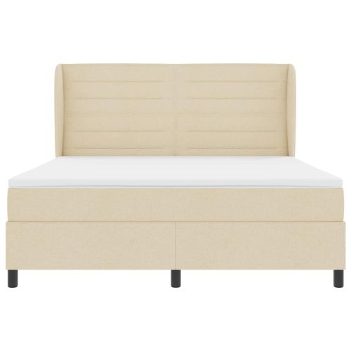 Легло с пружинирана основа с матрак Крем 180 x 200 cm текстил