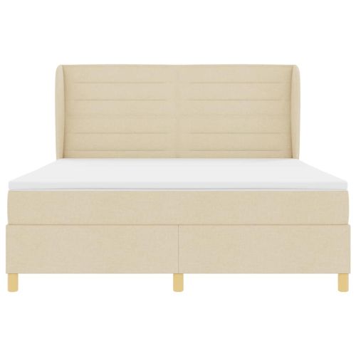 Кутия със спална основа и матрак Тъмен Сив 90x190 см Крем