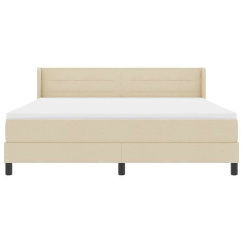 Легло с пружинирана основа с матрак Крем 200 x 180 cm Полиестер