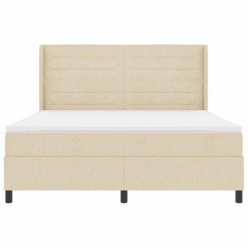 Легло с пружинирана основа с матрак Крем 180 x 200 cm текстил