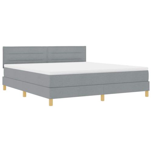 LED кутия за пружини с легло Светлосиво 180 x 200 cm текстил