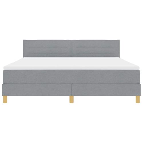 LED кутия за пружини с легло Светлосиво 180 x 200 cm текстил