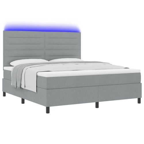 Легло с пружинирана основа Светлосиво 180 x 200 cm текстил