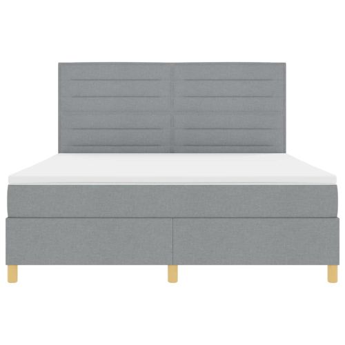 LED кутия за пружини с легло Светлосиво 180 x 200 cm текстил