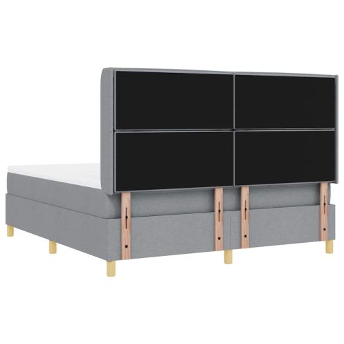 Легло с пружинирана основа Светлосиво 140 x 200 cm текстил