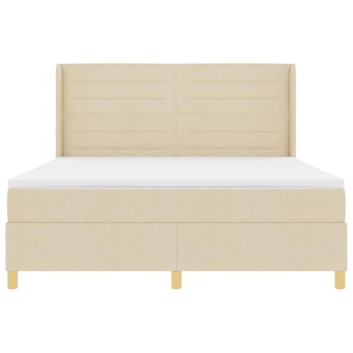 Легло с пружинирана основа с матрак Крем 140 x 200 cm текстил