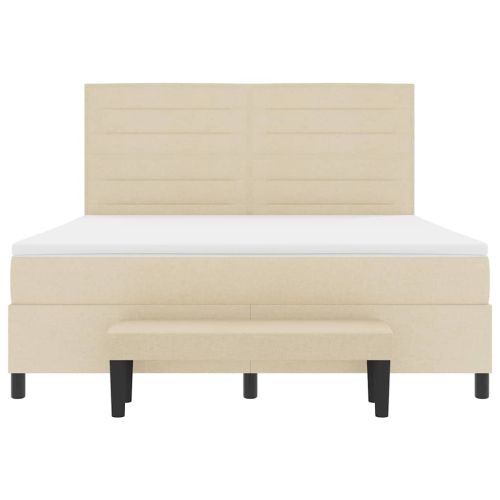 Легло с пружинирана основа с матрак Крем 180 x 200 cm текстил