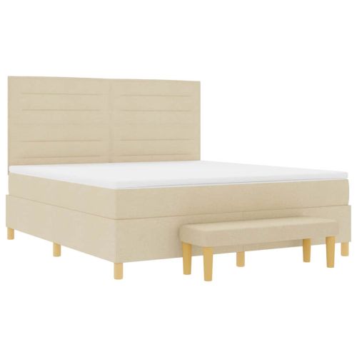 Легло с пружинирана основа с матрак Крем 180 x 200 cm текстил