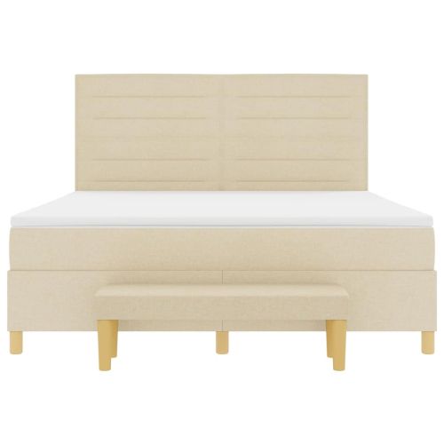 Легло с пружинирана основа с матрак Крем 180 x 200 cm текстил