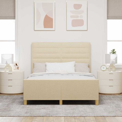 Рамка за легло с таблото Крем 160 x 200 cm текстил