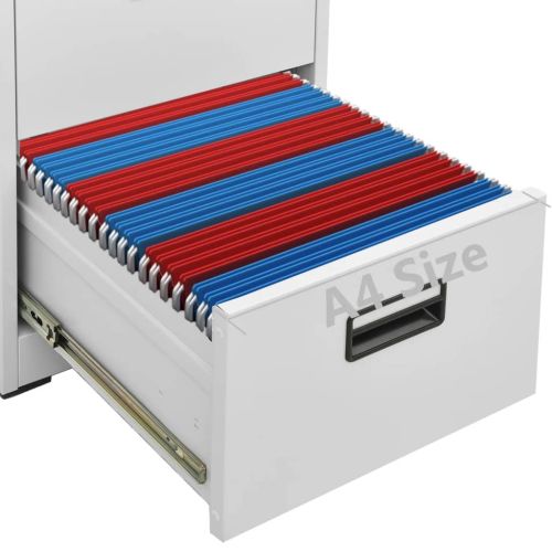 Шкаф за папки, светлосив, 46x62x164 cм, стомана