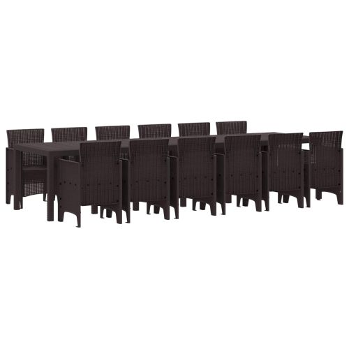 Комплект за хранене в градината 13 pcs Кафяво Ратан Polt