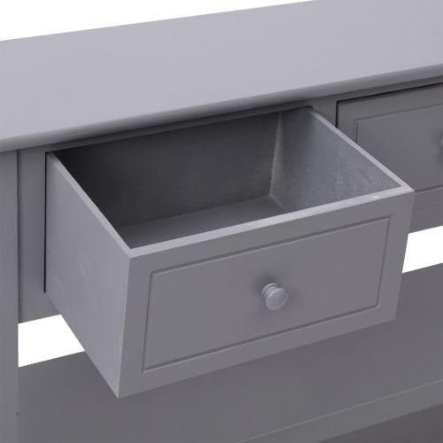 Сайдборд, сив, 108x30x76 cм, дърво пауловния масив