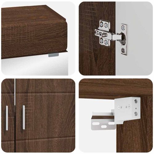 Комплект мебели за баня с рафт TULUM Кафяв дъб Инженерно дърво