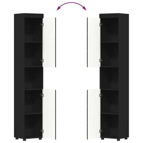 Комплект мебели за баня с рафт TULUM Черно Инженерно дърво