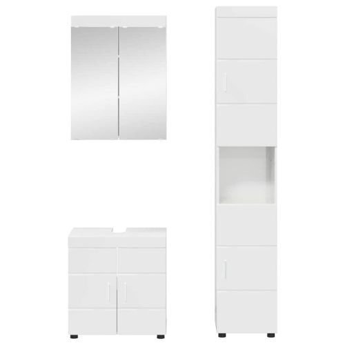 Комплект мебели за баня TULUM Лъскаво бяло Инженерно дърво