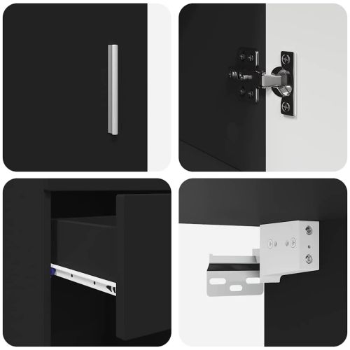 Комплект мебели за баня с чекмедже TULUM Черно Инженерно дърво