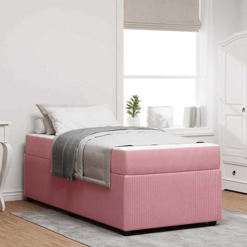 Рамка за легло с матрак Розово 90 x 190 cm текстил