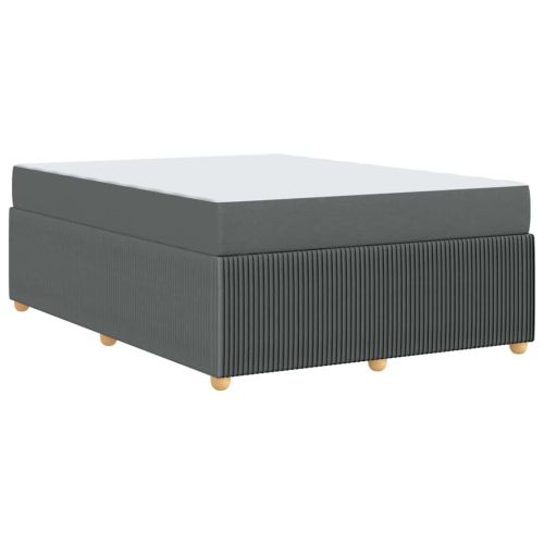 Рамка за легло с матрак Тъмен сив 160 x 200 cm текстил