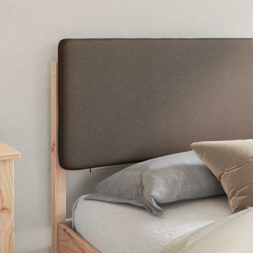 Леглова рамка с тапицирана гръбна част Таупе 200 x 200 cm