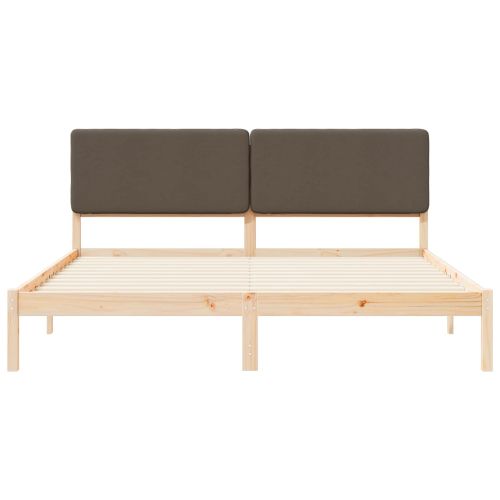 Леглова рамка с тапицирана гръбна част Таупе 200 x 200 cm