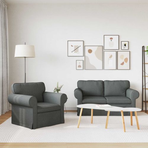 Диван 2 pcs Тъмен сив