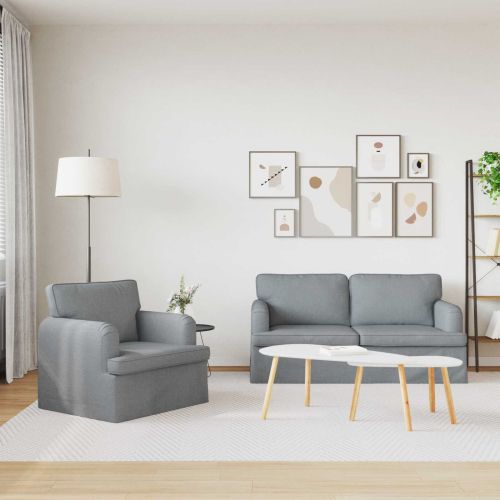 Диван 2 pcs Светлосиво Метал