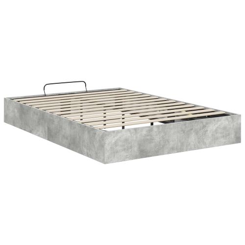 Отоманско легло Циментено сиво 150 x 200 cm Инженерно дърво