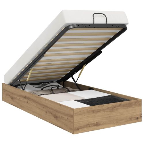 Отоманско легло Дъб 193 x 120 x 25 см Инженерно дърво