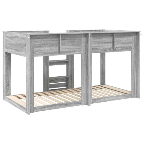 Двуетажно легло за деца Сив Сонома 75 x 190 cm Инженерно дърво