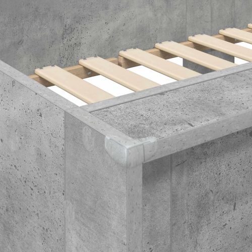 Двуетажно легло за деца Циментено сиво 80 x 200 cm