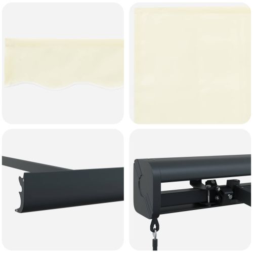 Сгъваем навес Кремав и сив 400 × 300 cm Платно и алуминий