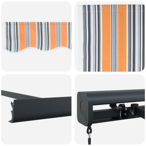 Сгъваем навес Оранжево и сиво 400 × 300 cm Платно и алуминий