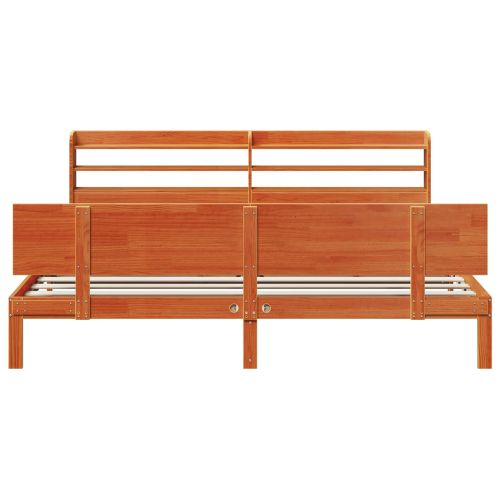 Рамка за легло 2 pcs Кафяво с восъчно покритие Солиден бор