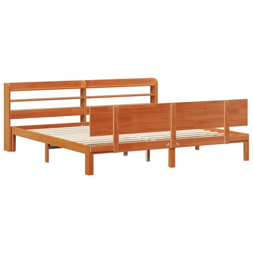 Рамка за легло 2 pcs Кафяво с восъчно покритие Солиден бор