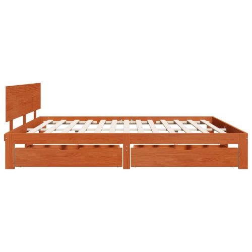 Рамка за легло с таблото Кафяво с восъчно покритие 180 x 200 cm