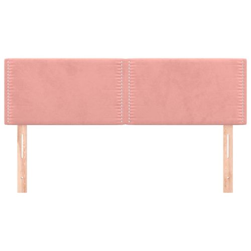 Горни табли за легло, 2 бр, розова , 72x5x78/88 см, кадифе