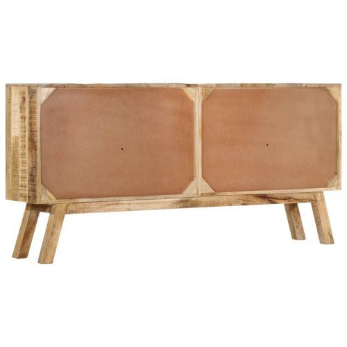 Сайдборд, кафяво и черно, 160x30x76 см, мангово дърво масив