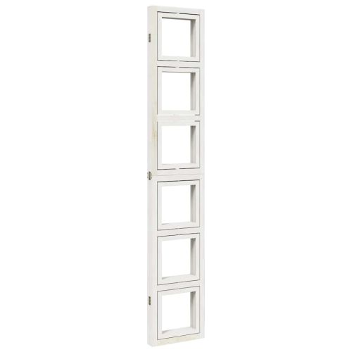 Разделител за стая, 4 панела, бял, дърво пауловния масив