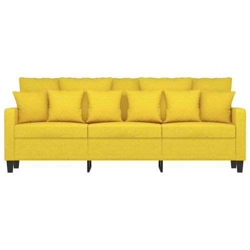 3-местен диван, светложълт, 180 см, плат