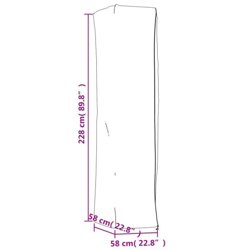 Калъф за нагревател пирамидален черен 58x58x228 см 420D Оксфорд