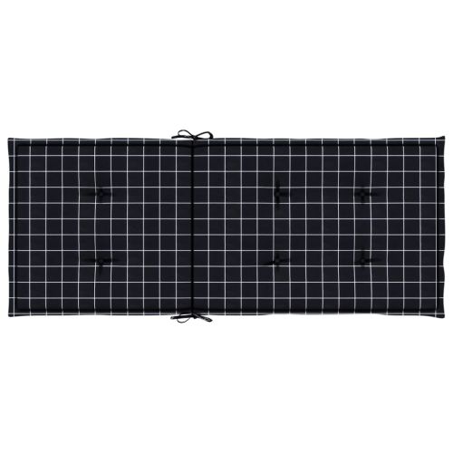 Възглавници за стол с облегалка 4 бр черно каре плат