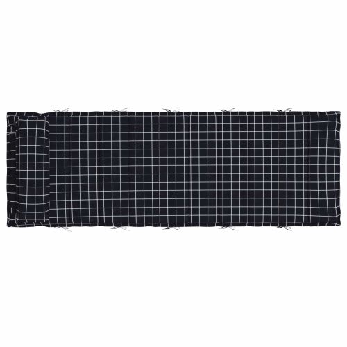 Възглавница за слънчев шезлонг Каре Черно 178 x 60 x 4 см