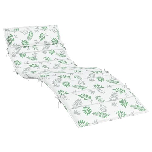 Възглавница за слънчев шезлонг Бял и зелен 178 x 60 x 4 см