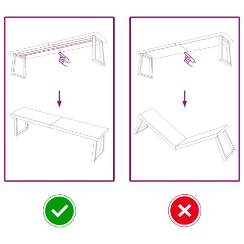 Плот за маса светлокафяв 160x40x(2-6) см обработен масивен дъб